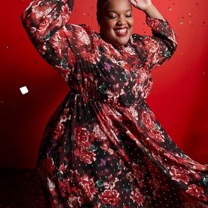 Torrid Chiffon midi dress